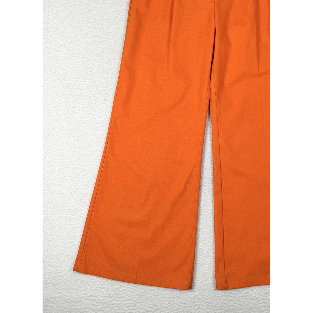 Commense Pleated Wide Leg Flare Linen Cotton Pants Orange - XL - 32x29 - Read - Picture 5 of 15